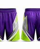 Custom Flag Football Jersey & Shorts Grey/neonGreen/Purple Team Uniform, Wholesale Bulk, Low MOQ, Performance Sportswear
