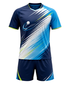 Custom Table Tennis Warm Up Set – Navy Cyan Ping Pong Teamwear for Wholesale Buyers