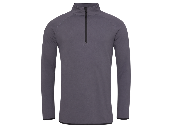 Personal Trainer Workwear Half Zip Sweat Top Grey B2B Low MOQ Manufacturer front design preview