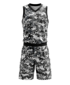 Custom Gray, Black & White Basketball Sublimated Uniform
