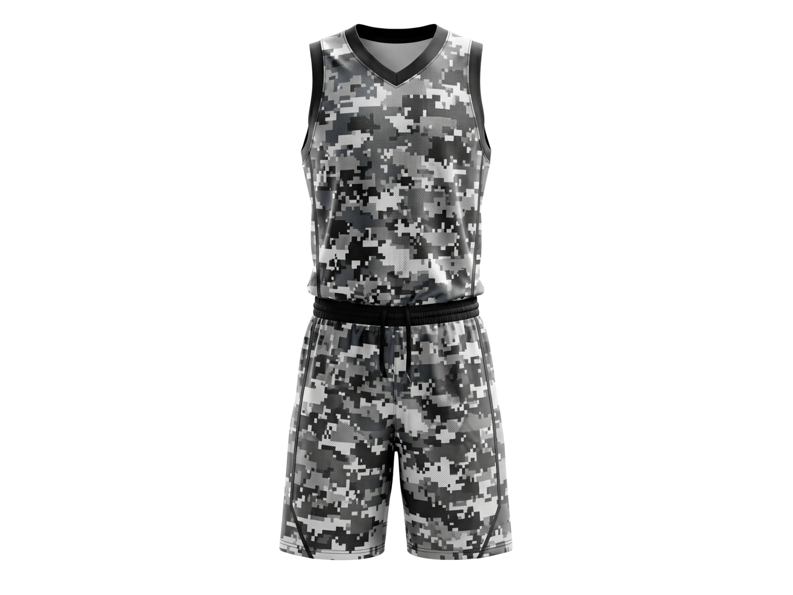Custom Gray, Black & White Basketball Sublimated Uniform
