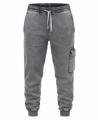 Custom Washed Grey Acid Wash Cargo Jogger Pants B2B