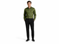 Wholesale Olive Green Satin Men Shirt, Custom Slim Fit Long Sleeve Button Up Shirt Manufacturer for Private Label Brands