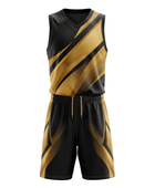 Custom Black & Gold Basketball Sublimated Uniform