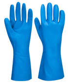 Long-Cuff Nitrile Gauntlet Gloves Blue | B2B Low MOQ Hospitality Workwear Manufacturer
