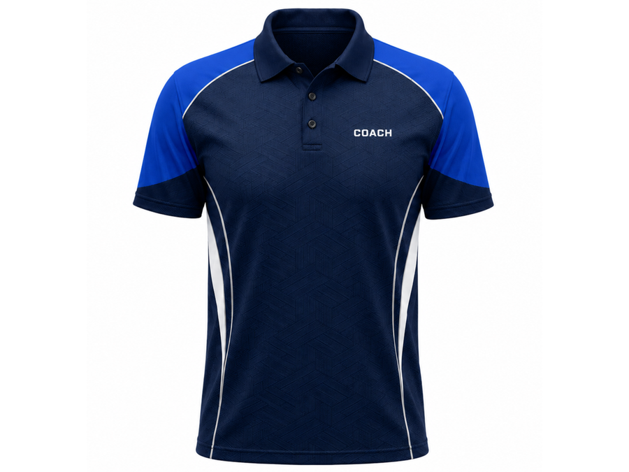 Custom Teqball Coach Staff Polo – Navy Blue Wholesale Teamwear design preview