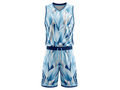 Custom Light Blue, White & Navy Basketball Sublimated Uniform