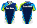 Blue, Lime & White Ping Pong Jersey – Custom Team Table Tennis Jersey, Wholesale Bulk, Low MOQ