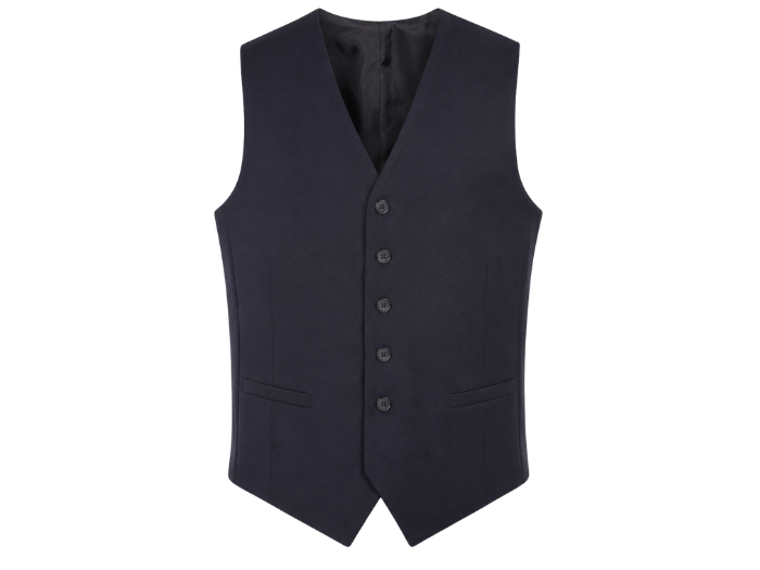 Formal Hospitality Waistcoat Navy | B2B Low MOQ Hospitality Workwear Manufacturer front design preview