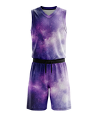 Custom Purple, Lavender, White & Black Basketball Sublimated Uniform