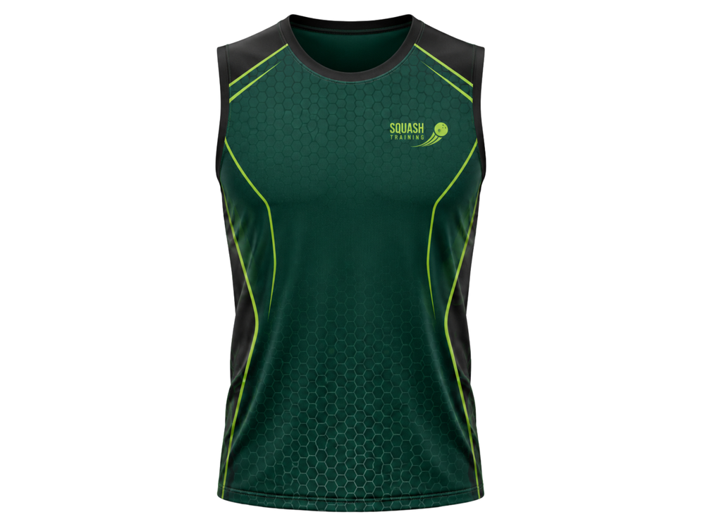 Custom Green Squash Training Vest – Wholesale Club Teamwear front design preview