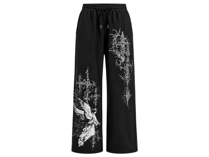 Custom Black Acid Wash DTG Jogger Pants B2B