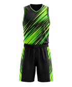 Custom Black & Neon Green Basketball Sublimated Uniform
