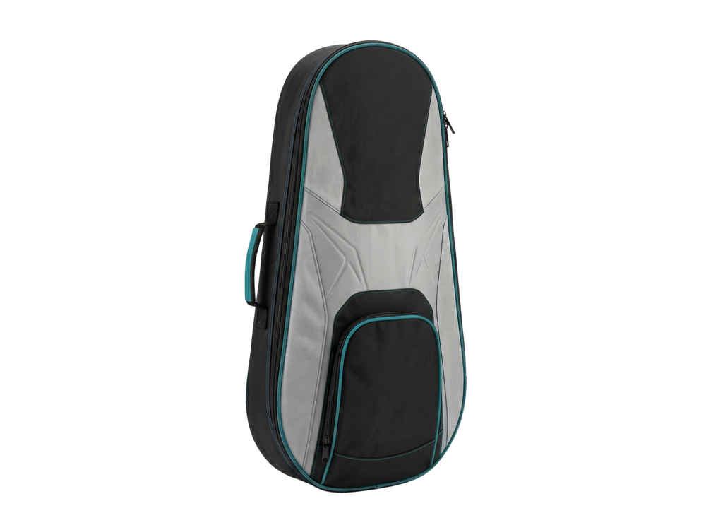 Custom Squash Racket Bag – Black Grey Teal Team Bag front design preview