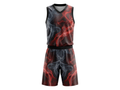 Custom Black, Red & Gray Smoke Basketball Sublimated Uniform
