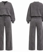 Custom Women’s Acid Wash Grey Bomber Fleece Co-Ord Set B2B