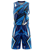 Custom Blue, Navy, Black & White Basketball Sublimated Uniform