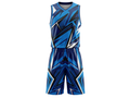 Custom Blue, Navy, Black & White Basketball Sublimated Uniform