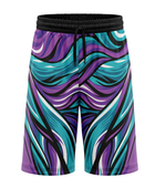 Custom Purple, Teal, White & Black Basketball Sublimated Shorts