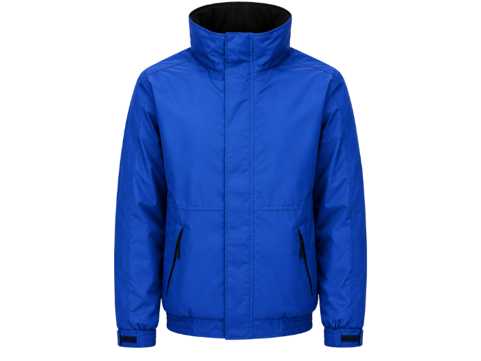 Waterproof Insulated Work Jacket – Low MOQ B2B Windproof Uniform Jacket in Blue front design preview