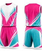 Flag Football Uniform Set Wholesale Custom Jerseys & Shorts, Low MOQ, Team Colors Pink/Teal and white