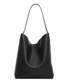 B2B Leather Shoulder Tote Bag Black Low MOQ Manufacture
