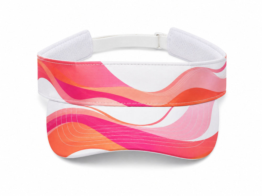 Custom Pink Tennis Visor Cap Orange White Team Sports Visor for Wholesale front design preview