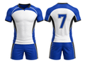 Custom White Blue Rugby Sevens Kit | Wholesale Rugby 7s Jersey Shorts Set