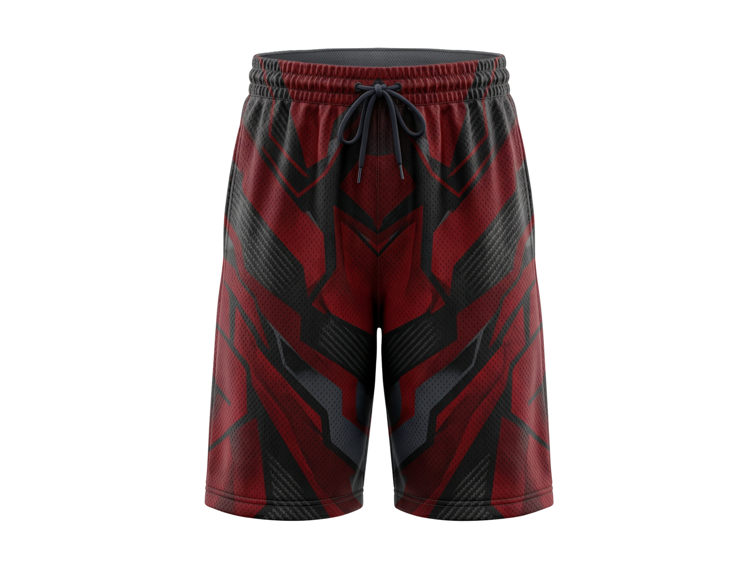Custom Maroon, Black & Charcoal Gray Basketball Sublimated Shorts