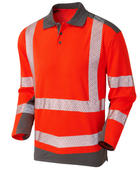 Railway Reflective Long-Sleeve Polo Shirt Orange and Grey | B2B Low MOQ Railway Workwear Manufacturer