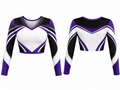 Custom Cheer-leading Jersey Purple & Black Performance Top, Wholesale Bulk, Low MOQ