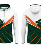 Track and Field Hoodie – Green, White and Orange Custom Wholesale Teamwear