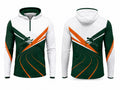Track and Field Hoodie – Green, White and Orange Custom Wholesale Teamwear