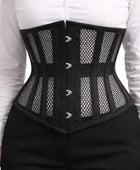 Black Mesh Underbust Corset Wholesale | Steel Boned Waist Cincher Corset Top Manufacturer