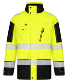 Railway Reflective Hooded Jacket Fluorescent Yellow and Black | B2B Low MOQ Railway Workwear Manufacturer