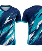 Blue, Teal & White Padel Jersey – Custom Team Sportswear, Wholesale Bulk, Low MOQ