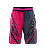 Custom Hot Pink, Charcoal Gray, Black & White Basketball Sublimated Shorts