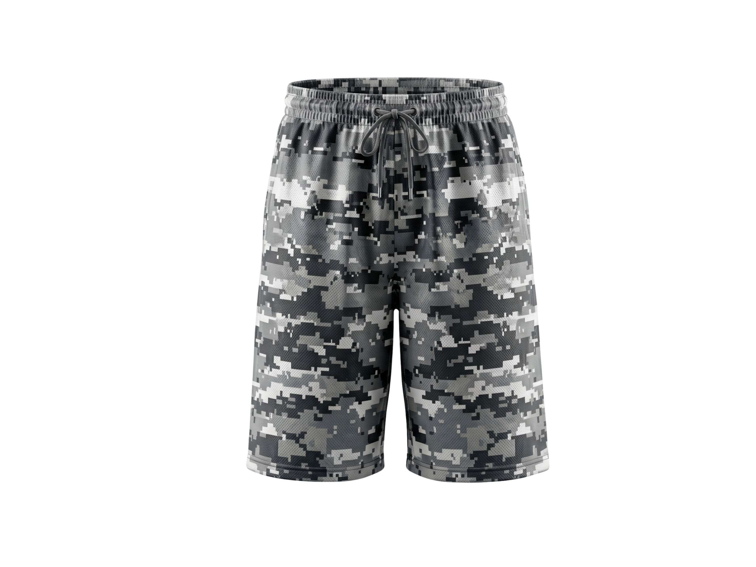 Custom Gray, Light Gray, White & Black Basketball Sublimated Shorts