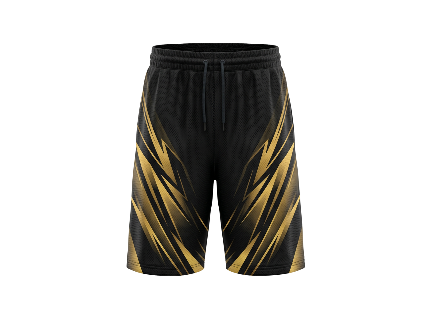 Custom Black & Gold Basketball Sublimated Shorts