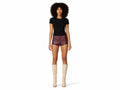 Burgundy Lambskin Leather Micro Shorts Wholesale | Custom Private Label Women’s Shorts Manufacturer