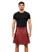 Highland Scottish Men’s Leather Kilt Wholesale | Custom Wrap Pleated Utility Kilt Manufacturer
