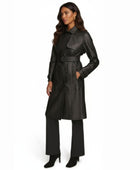 Women’s Genuine Leather Trench Coat Wholesale Custom Private Label Leather Outerwear Manufacturer