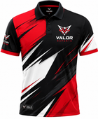 Custom Esports Polo Shirt | Wholesale Gaming Team Polo | Black Red White | Apparels Bridge