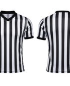 Custom Black White Basketball Referee Shirt | Wholesale V-Neck Officials Uniform
