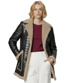 Black Crocodile Embossed Sheepskin Coat Wholesale | Women’s Faux Shearling Winter Jacket Manufacturer