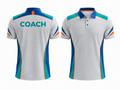 Custom White Teal Soccer Coach Polo Shirt | Wholesale Team Staff Apparel for Bulk Orders
