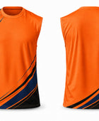 Custom Sleeveless Sports Tank – Orange & Black Compression Top – Wholesale & Bulk Activewear