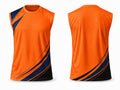 Custom Sleeveless Sports Tank – Orange & Black Compression Top – Wholesale & Bulk Activewear