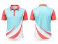 Custom Tennis Jersey – Coral & Sky Blue Performance Polo, Wholesale Bulk, Low MOQ, Team Uniform