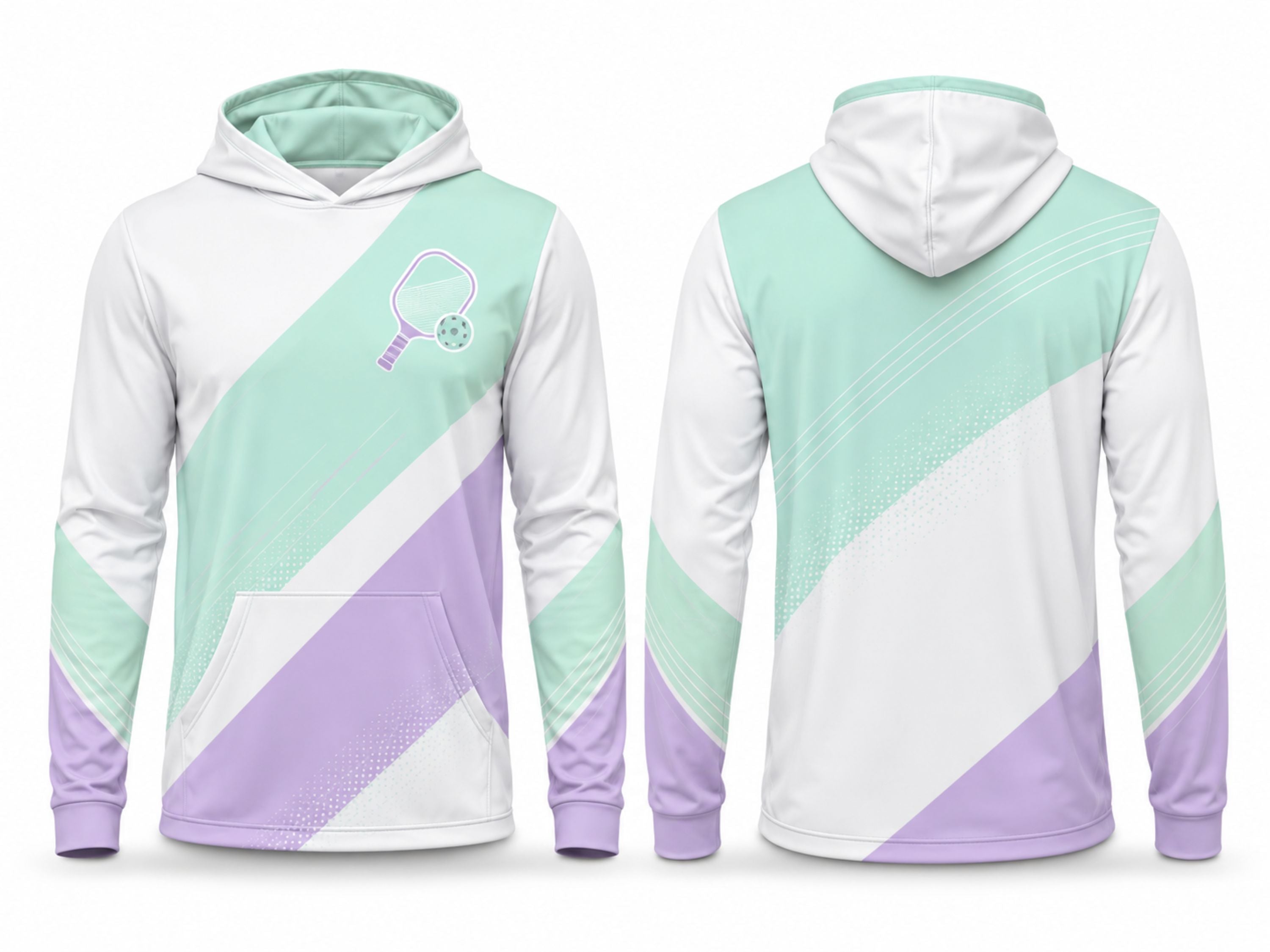 Custom Pickleball Hoodie | Wholesale Pickleball Team Hoodie | Mint Green Lavender White | Apparels Bridge